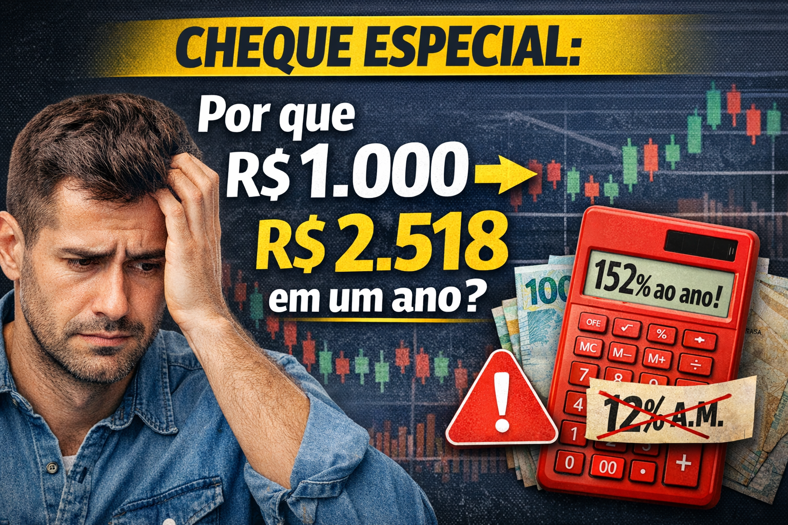 Cheque especial: por que R$ 1.000 podem virar R$ 2.518 em um ano?