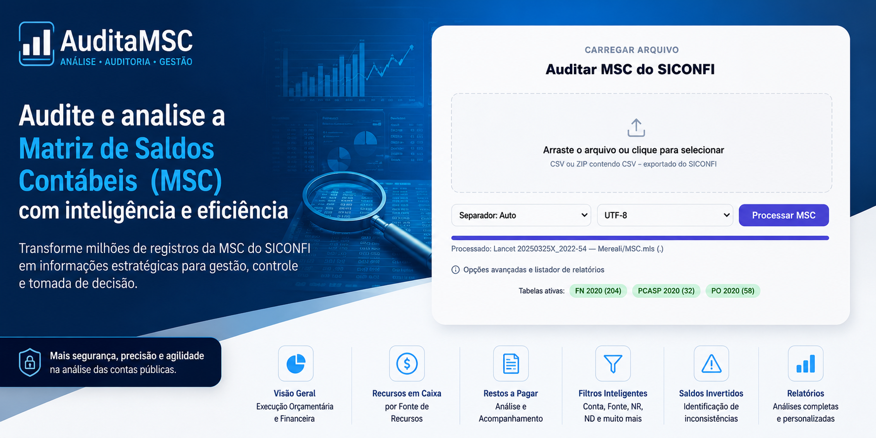 AuditaMSC: Transformando a Matriz de Saldos Contábeis em Informação para Gestão, Controle e Auditoria